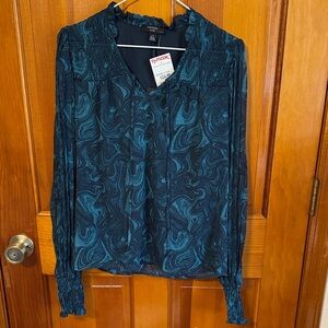 NWT Teal Swirl Blouse